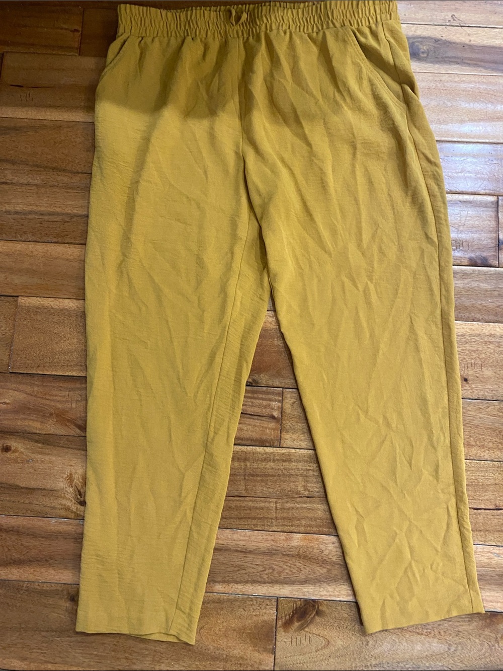 New York & Company Mustard Yellow Elastic Waist Joggers